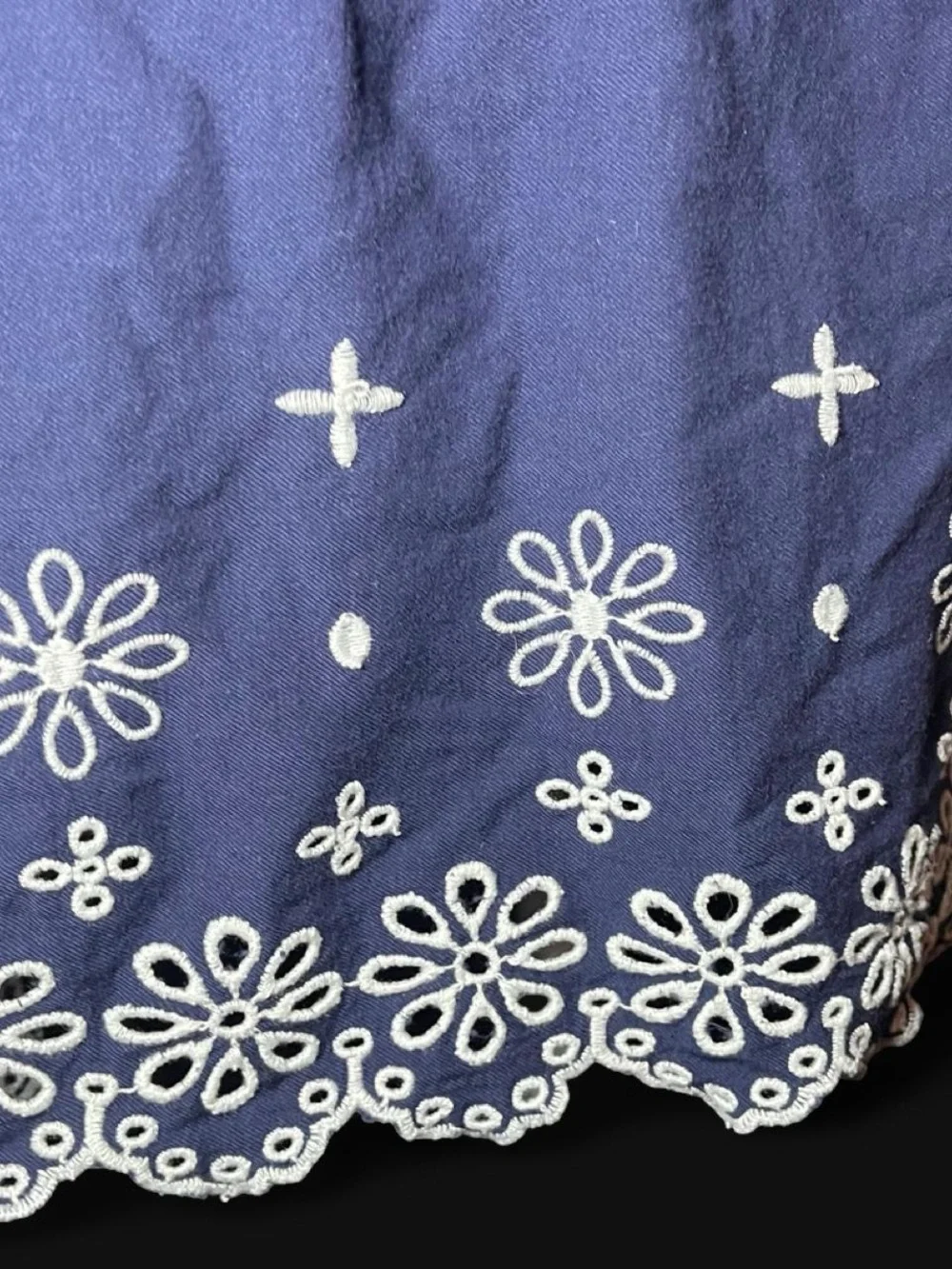 Old Navy Waist Defined Eyelet Hem Girls Dress